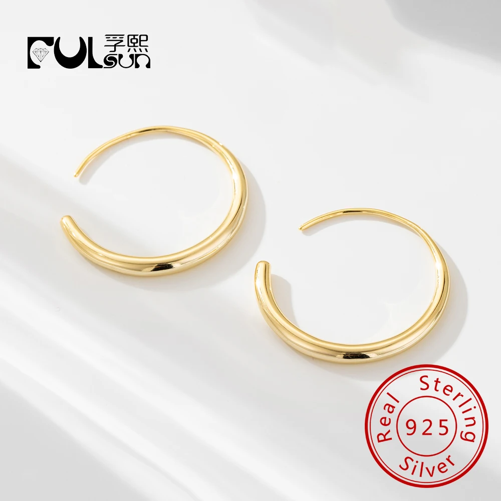 

Simple Jewelry Vegan Silver Hoop Earrings Sterling 925 Silver Jewelry 14k Gold Plated for Women Jewelry