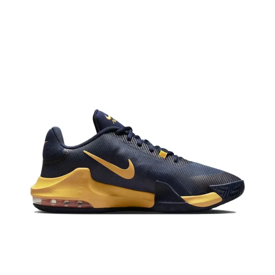 Nike Air Max Impact 4 Midnight Navy University Gold DM1124-401 Wear-resistant and Non-slip Low-top Casual Running Shoes for Men