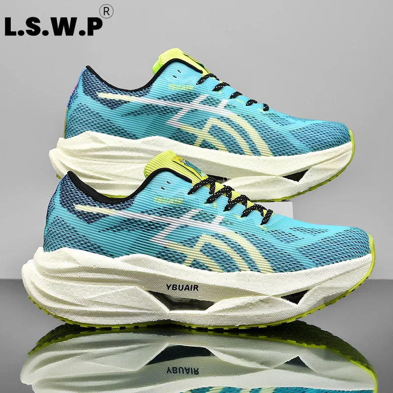 Men's Casual Sports Shoes, Men's Carbon Plate Racing Running Shoes, Professional Marathon Training Sports Shoes, Breathable Mesh, High-Elastic Thick-Soled, Cushioning, Lightweight, Non-Slip, Wear-Resistant, Outdoor Long-Distance Running, Fitness Shoes for Men