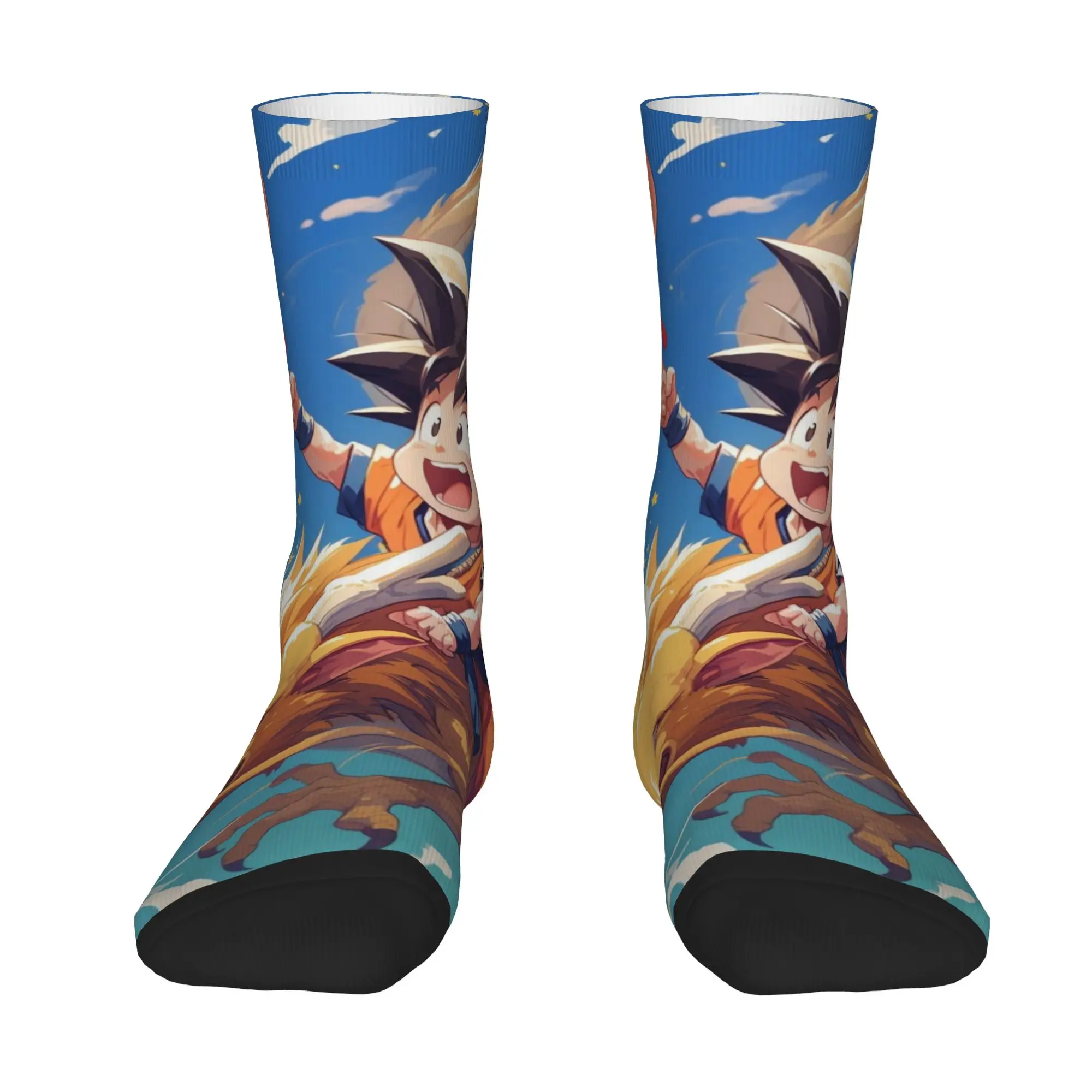 1 Pair Funny Sock Dragon Ball Son Goku (26) Vintage Seamless Pattern Printed Men Socks Novelty Men's Socks