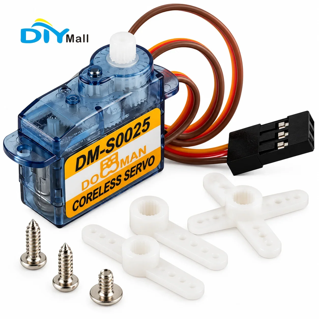 DIYmall DM-S0025 Micro Digital Servo 2.5g High Speed Coreless Motor 0.6kg-cm Torque 4.8-6V for RC Aircraft
