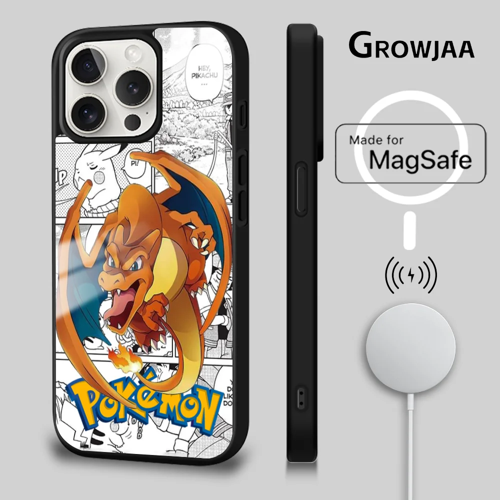 Charizard Umbreon Cool Phone Case For iPhone 16 15 14 13 12 11 Pro Max Plus Mini Magsafe Mirror Wireless Magnetic Cover