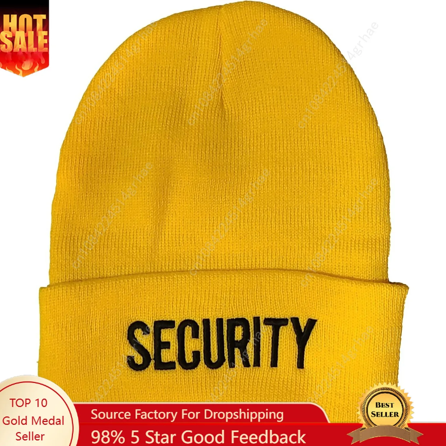 

NYC FACTORY Men's Security Knit Cap Beanie USA Embroidered Winter Hat