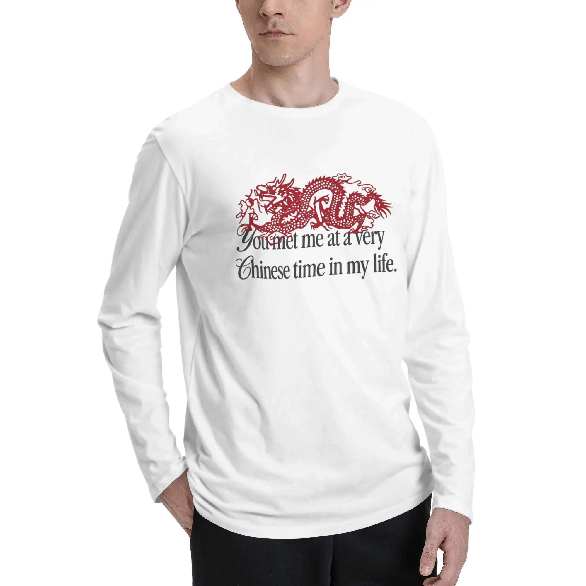 Red Dragon You Met Me At A Very Chinese Time In My Life Casual Sweatshirts Men Women Long Sleeve Hoodie Winter Pullover