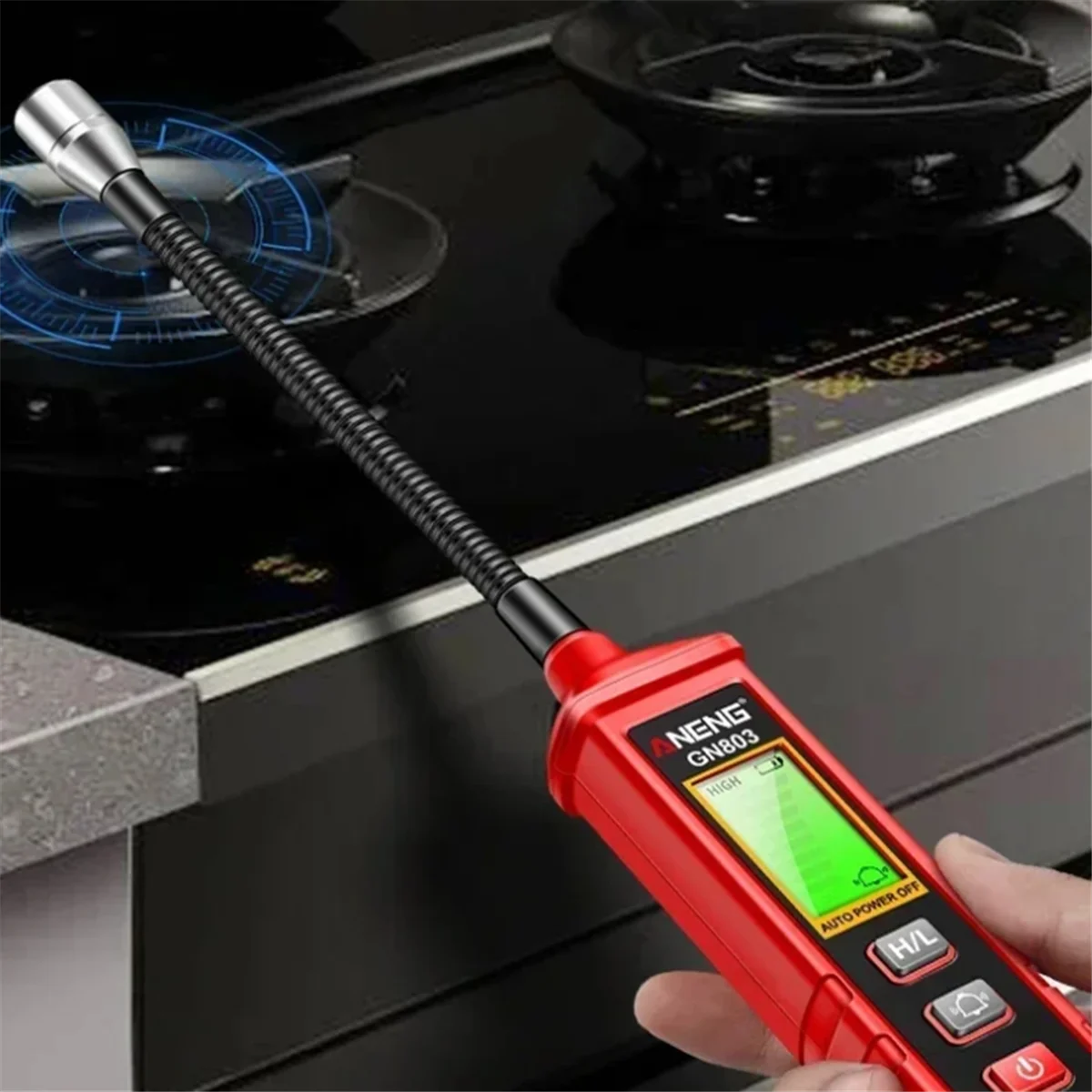 A20M GN803 يده كاشف تسرب الغاز الميثان اختبار الغاز القابل للاحتراق المحمولة الغازات تركيز محلل متر #5