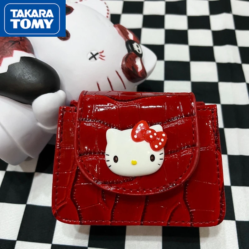 TAKARA TOMY Mini Holly Kitty Patent Leather Pattern Bright Red Female Messenger Bag Student Sweet Lipstick Daily Small Bag