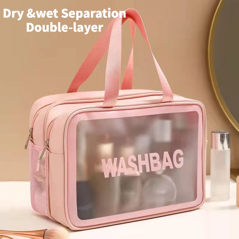 New Makeup Bag Beauty Bag Large Capacity Women\'s Zipper Portable Travel Waterproof Makeup Bag Storage Bath Bathroom Wash Bag