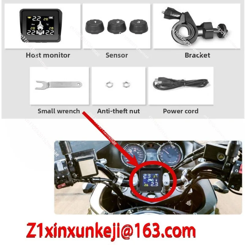 Solar-powered Inverted Tricycle Tire Pressure Monitor with External High-precision Wireless Monitoring Alert