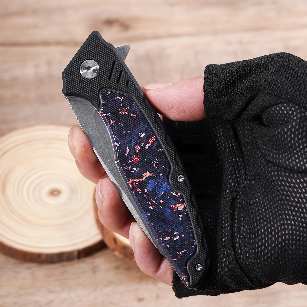 سكين جيب 5CR: سكين EDC متعدد الأدوات تكتيكي قابل للطي للرجال مع نمط إبداعي ومقبض G10. رائعة للتخييم والمشي لمسافات طويلة والاستكشاف والاستخدام اليومي وصيد الأسماك. هدية مثالية لعيد الحب وعيد الأب وما إلى ذلك. #5