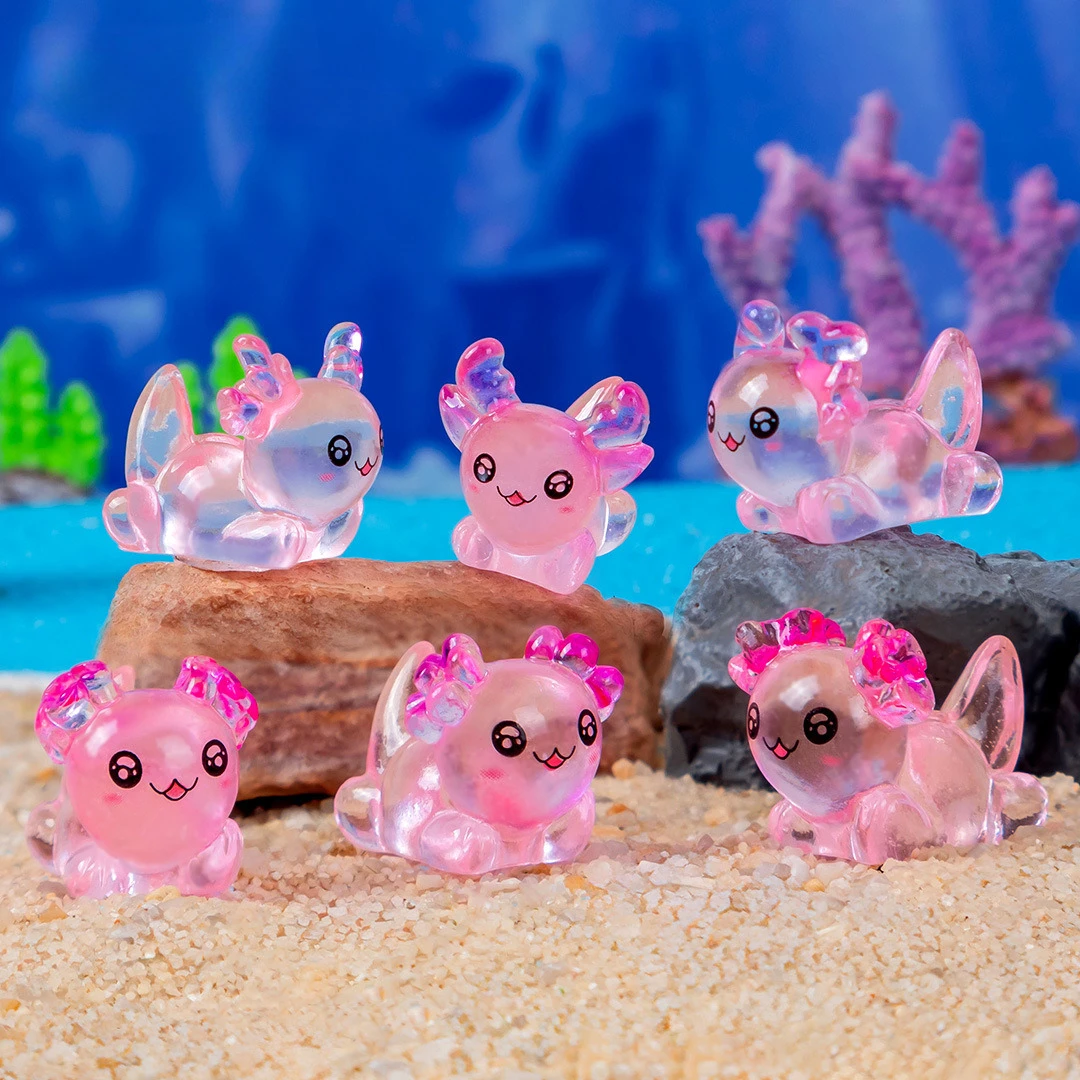 

100pcs Cute Resin Charm 3D Luminous Salamander Mini Animal Home Decoration DIY Fairy Garden Landscape Dollhouse