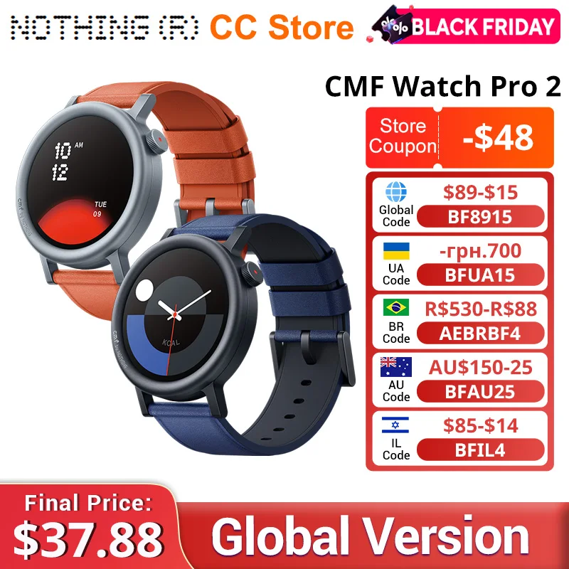 Hot sale Global Version Nothing CMF SmartWatch Pro 2 1.32”AMOLED 120 Sports Modes Multi-system GPS AI Noise with Bluetooth call