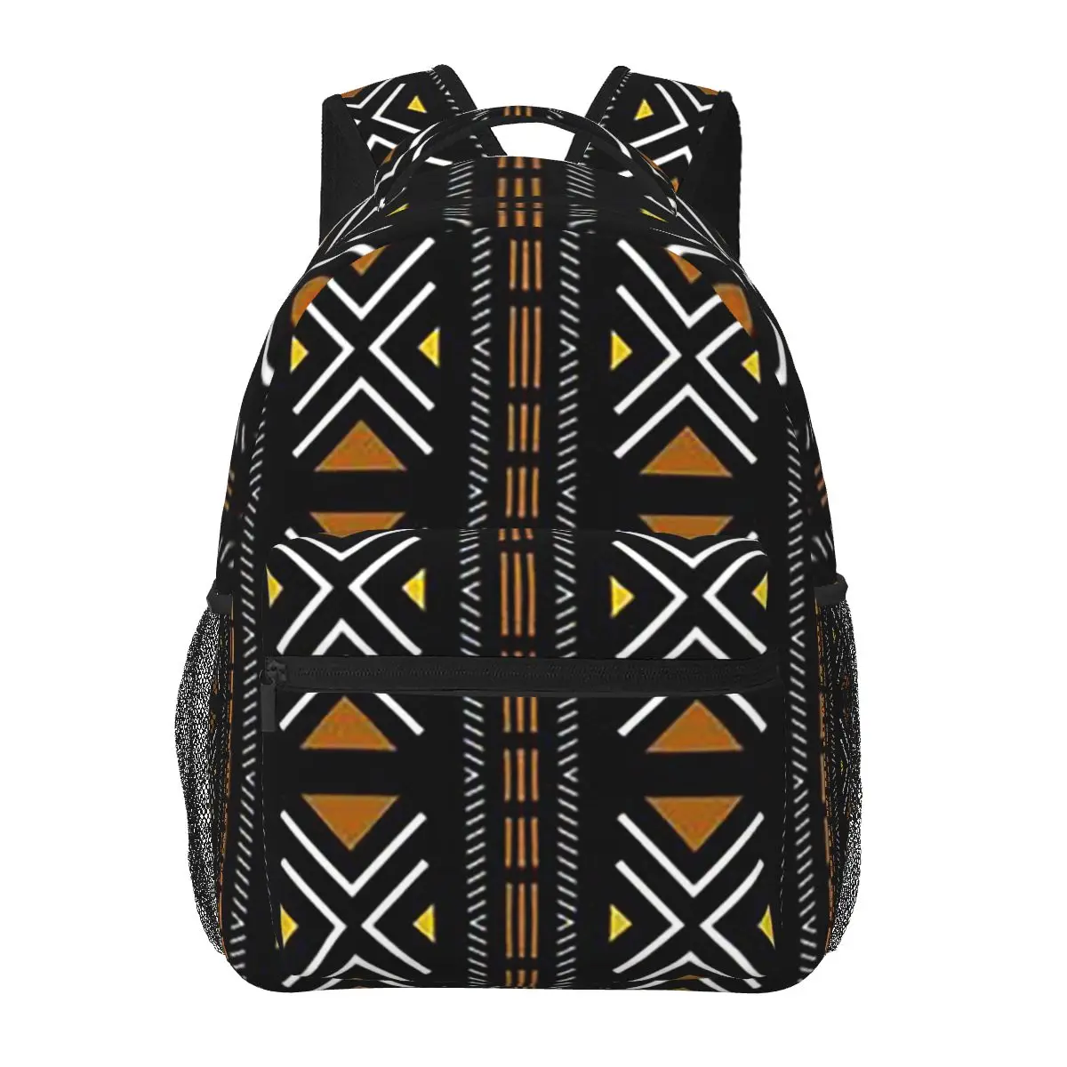 

African Bogolan Africa Ethnic Tribal Art Student Backpack School Bag Hiking Travel Daypack for Boys Girls Bookbag Shoulder Bags