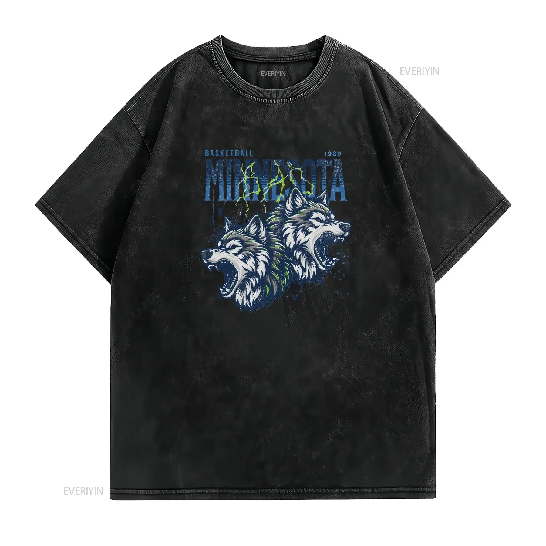 Minnesota Timberwolve T Shirt Basketball Wolve Game Day vintage Washed Versatile Comfortable streetwear Soft vintage Washed