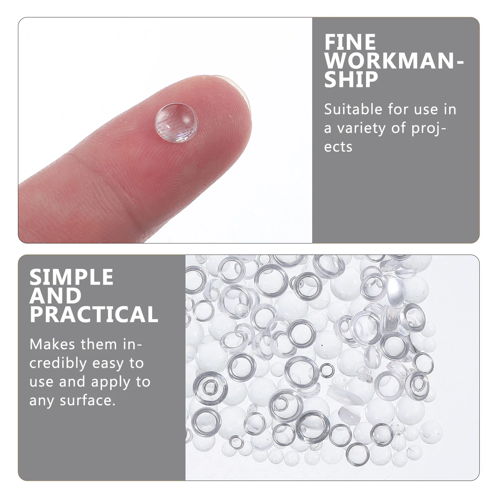 

700 Pcs 3mm 4mm 5mm 6mm Simulated Resin Round Stickers for DIY Craft Scrapbooking Phone Case Decoration Water Droplets
