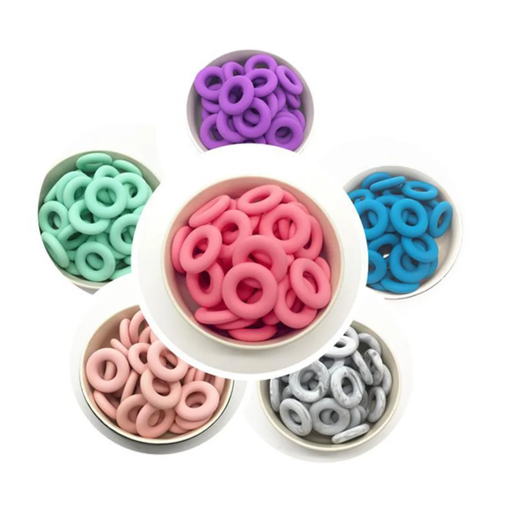 

19 шт. детский силиконовый круг для прорезывания зубов, мягкое жевательное кольцо, пищевой безопасный молярный круг для младенцев, жевательный круг для прорезывания зубов