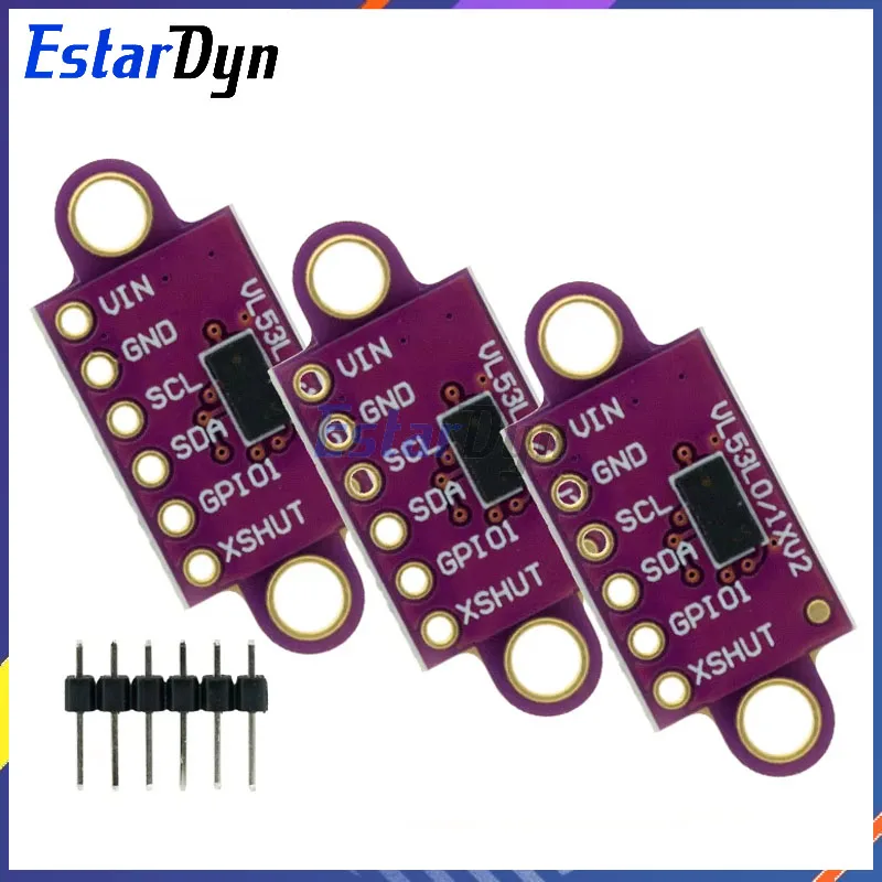 Estardyn VL53L0X Laserowy czujnik odległości Time-of-Flight (ToF) Breakout 940nm GY-VL53L0XV2 Laserowy moduł odległości I2C IIC 25MM*10.7MM
