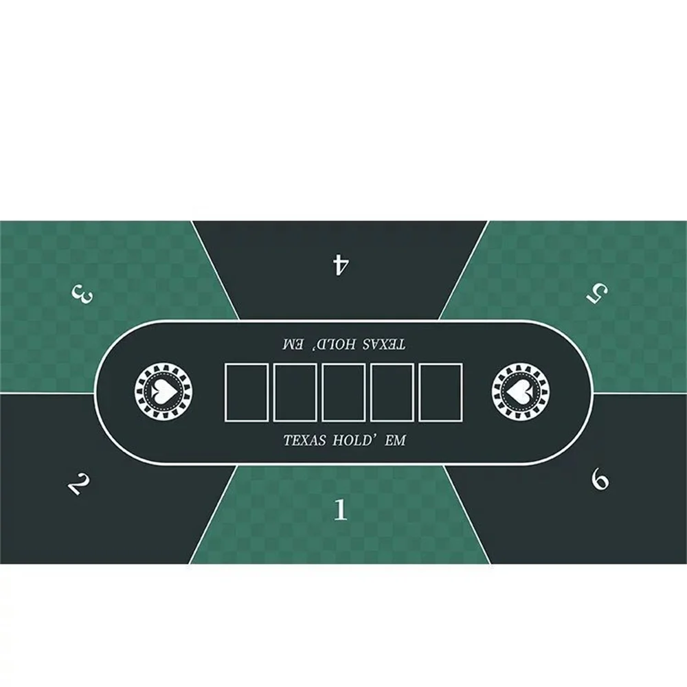 

Rubber Large Casino Texas Hold'em Poker Mat 6 Players Mat Poker Topper for Tables Portable Poker Tablecloth Accessories