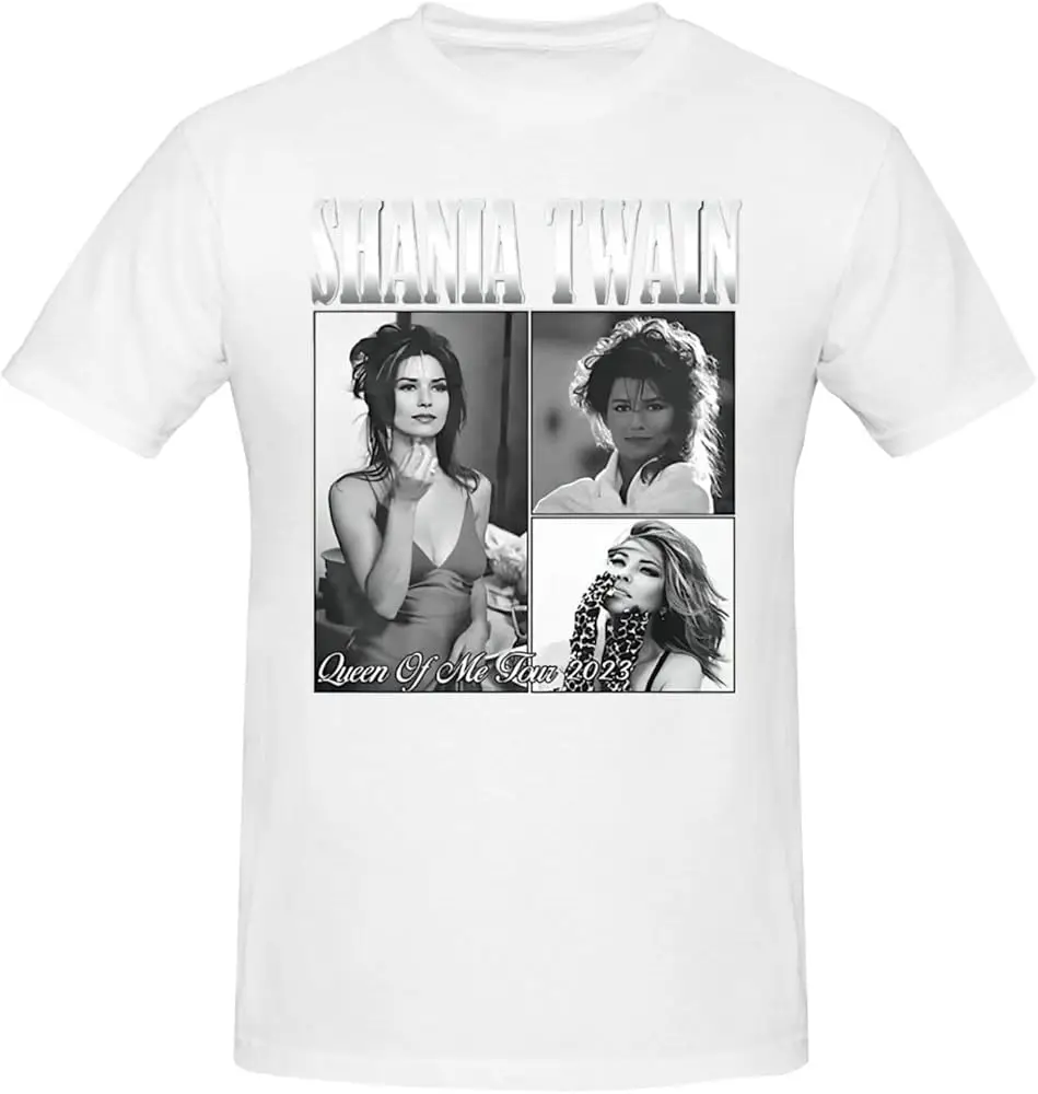 Shania Music Twain T-Shirt Short Crew Neck Sleeve Soft Basic Classic Fashion Casual Printing Black