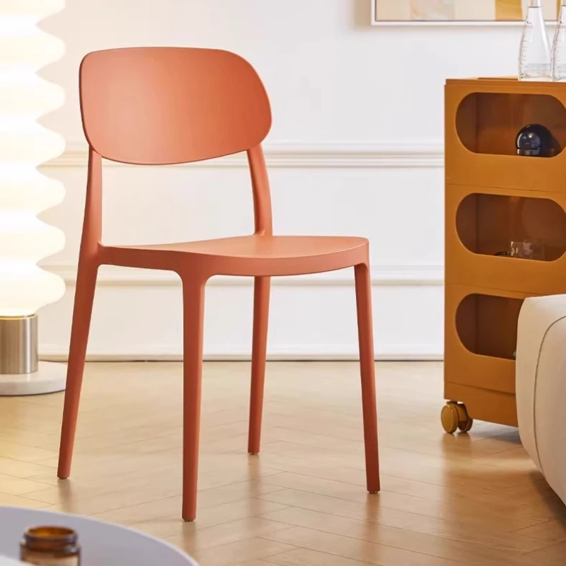 

Nordic Plastic Chair Modern Simple Casual Home Adult Thickened Backrest Stool Makeup Desk Restaurant
