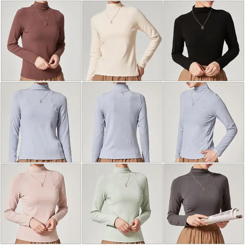 レディース ロングスリーブ ハイカラー ベーススリーブ スリムフィット レーススリーブ ポリエステル繊維 レギュラースリーブ スリーブ その他スリーブ 秋シーズン