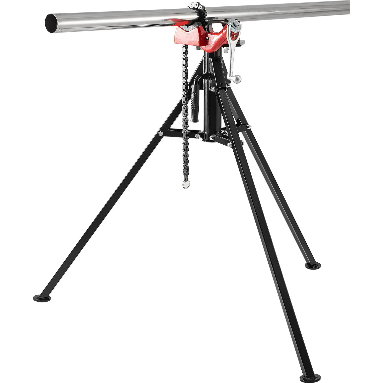Tripod Pipe Chain Vise, 1/8\"-5\" Pipe Capacity, 36.4' Length Chain Vise Stand with Portable Folding Steel Legs, for Grabbing