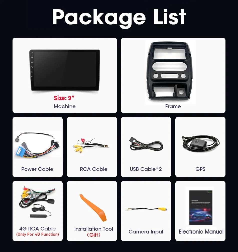 For Suzuki Jimny 3 2005-2019 Carplay Auto Radio Stereo Multimedia Navigation Screen Android Console Center