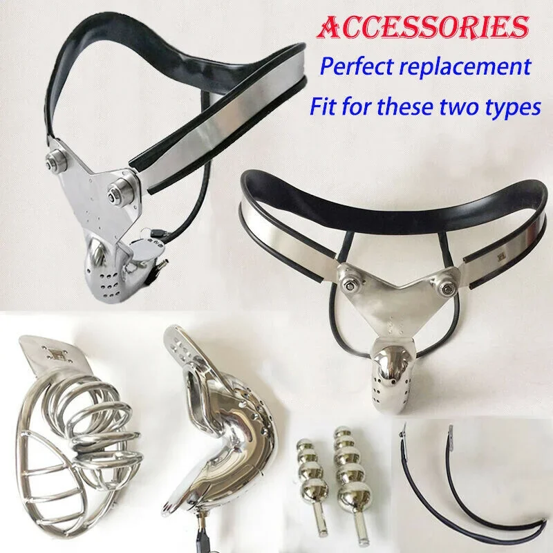 Stainless Steel Male Chastity Belt Replacement Accessories Hollow Closed Cock Cage Wires Plate Lock BDSM Restraint Anal Plug Men