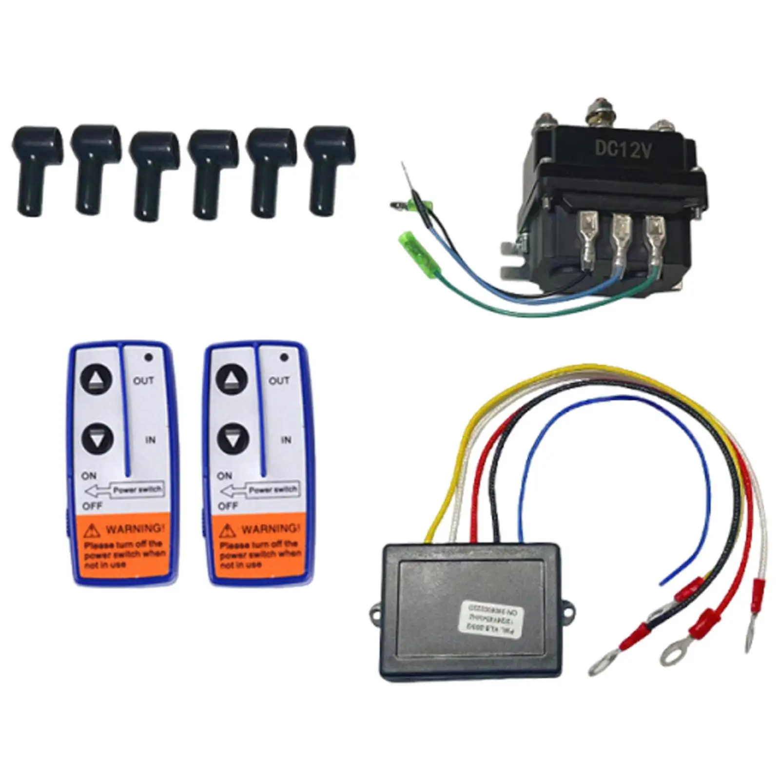 

250A 12V Winch Solenoid Relay Kit with 6 Boots for ATV UTV Spare Parts
