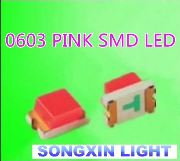 XIASONGXIN LIGHT 100 шт. SMD/SMT Супер яркий поверхностный монтаж 0603 1608 Светоизлучающий диод Светодиодный диод 0603 Розовый SMD светодиод