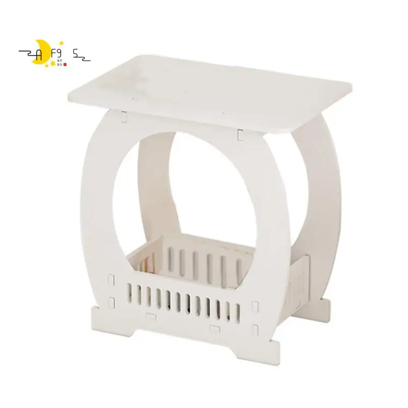 AF95-1 Piece Narrow Bedside Table With Storage Shelf Basket Slim Coffee Tables Small Spaces,Sofa Table