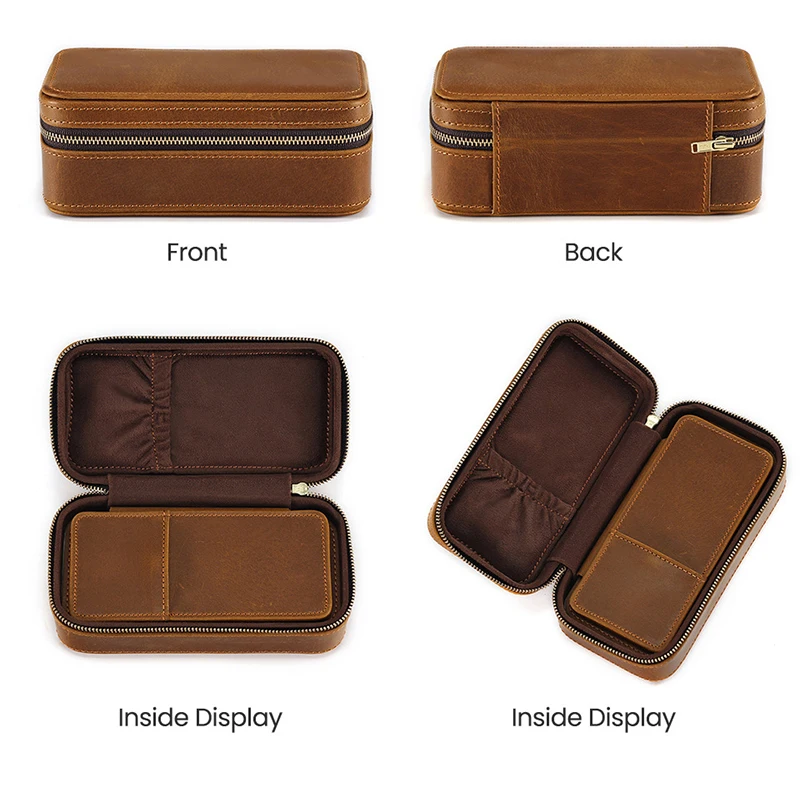 True Leather Storage Watch Case Convenient Travel Takeout Provide Free Personalized Customized Logo Services Display Watch Box