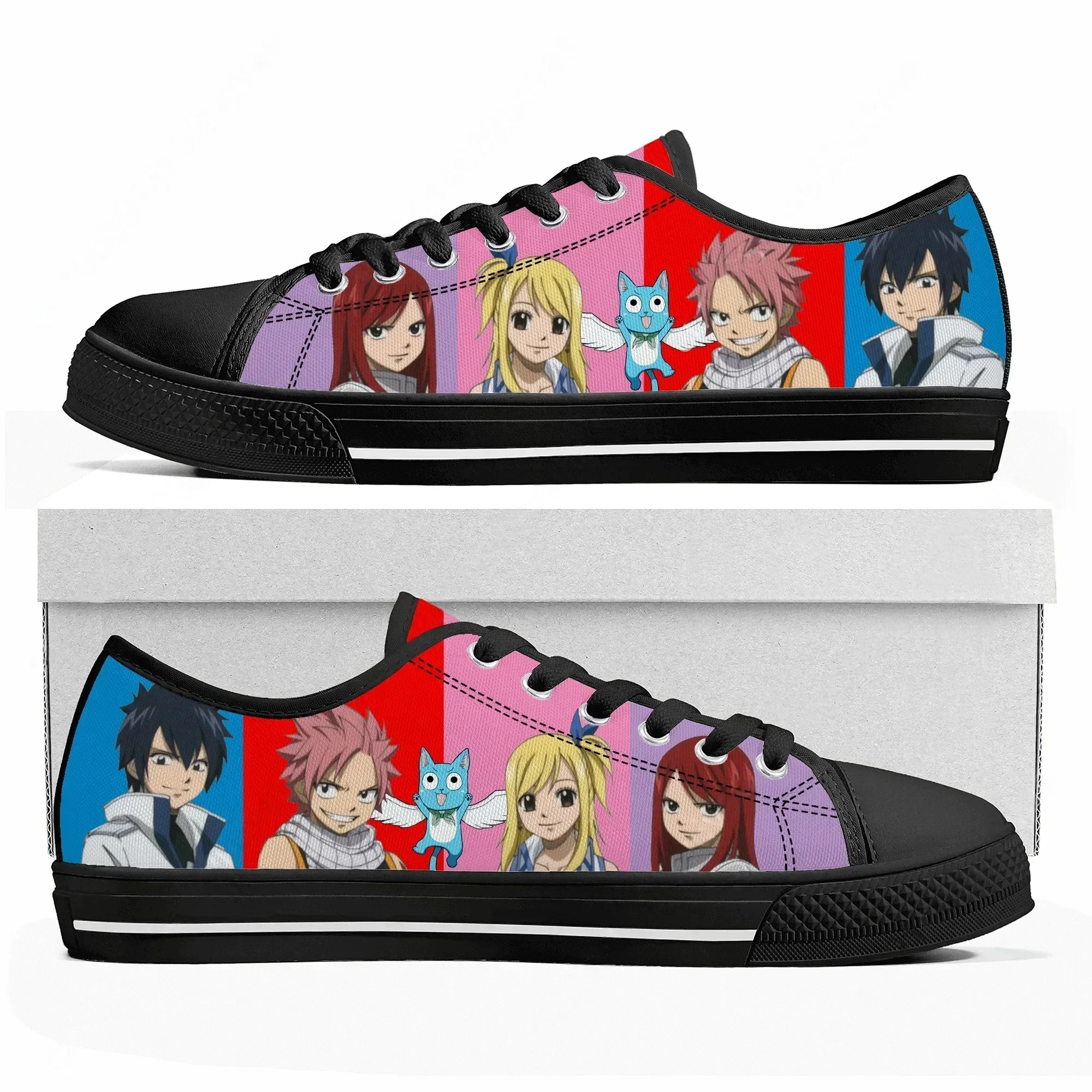 

Кроссовки Fairy Tail Natsu Dragneel с низким верхом, мужские, женские, подростковые, холщовые, высокого качества, повседневная обувь для пар, обувь на заказ