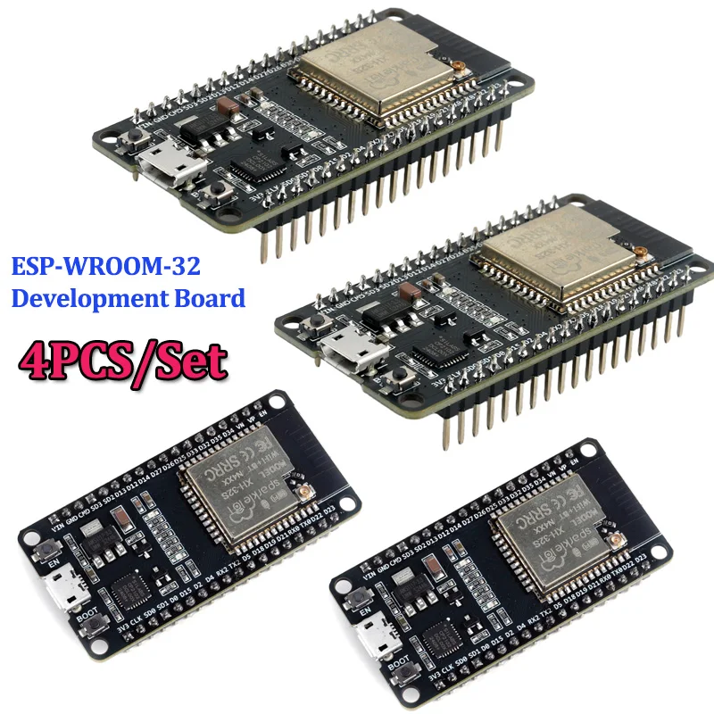 

4PCS/Set ESP32 18Pin ESP-WROOM-32 Development Board Dual Core WiFi+BT Module Parts ESP32S Compatible With Expressif for Ardu IoT