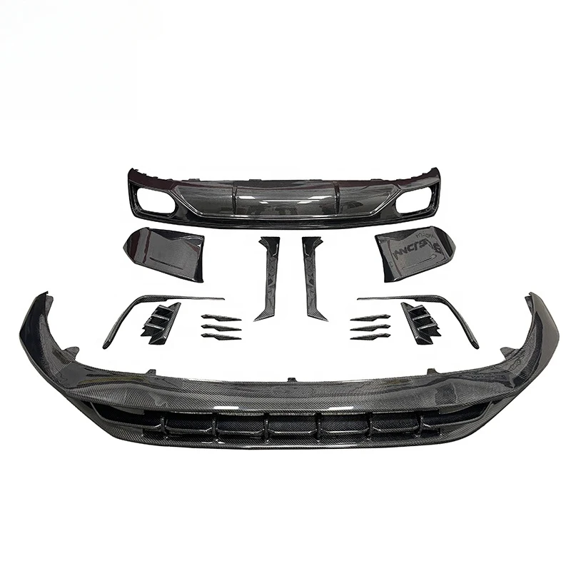 High Quality Wet Carbon Fiber Aerodynamic Full Body Kit Front Splitter Rear Lip Styling Accessories Fit Q8 Sport SUV