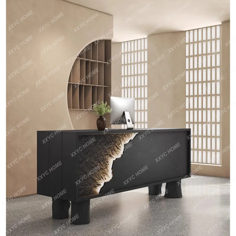 XX Modern simple shop black wind checkout page Receipt desk Creative B & B Reception desk