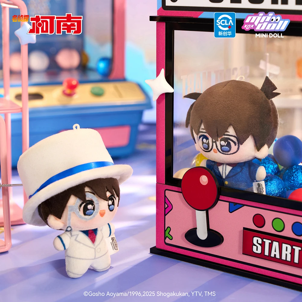 In Stock Original MOEYU Detective Conan Plush Pendant Kudou Shinichi Mouri Ran Anime Backpack Decorative Model 10CM Kawaii Doll