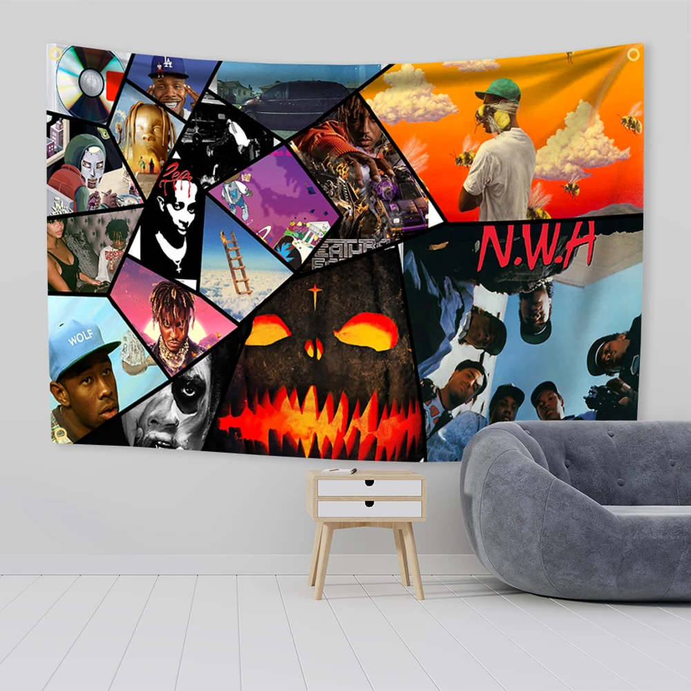 Hot Oop Rapper Musik Album Cover Kunst Tapisserie Lustige Meme Tyleners Blumenjunge/Playboi/NWA Musik Flagge Jungs Mann Höhle, Geschenk