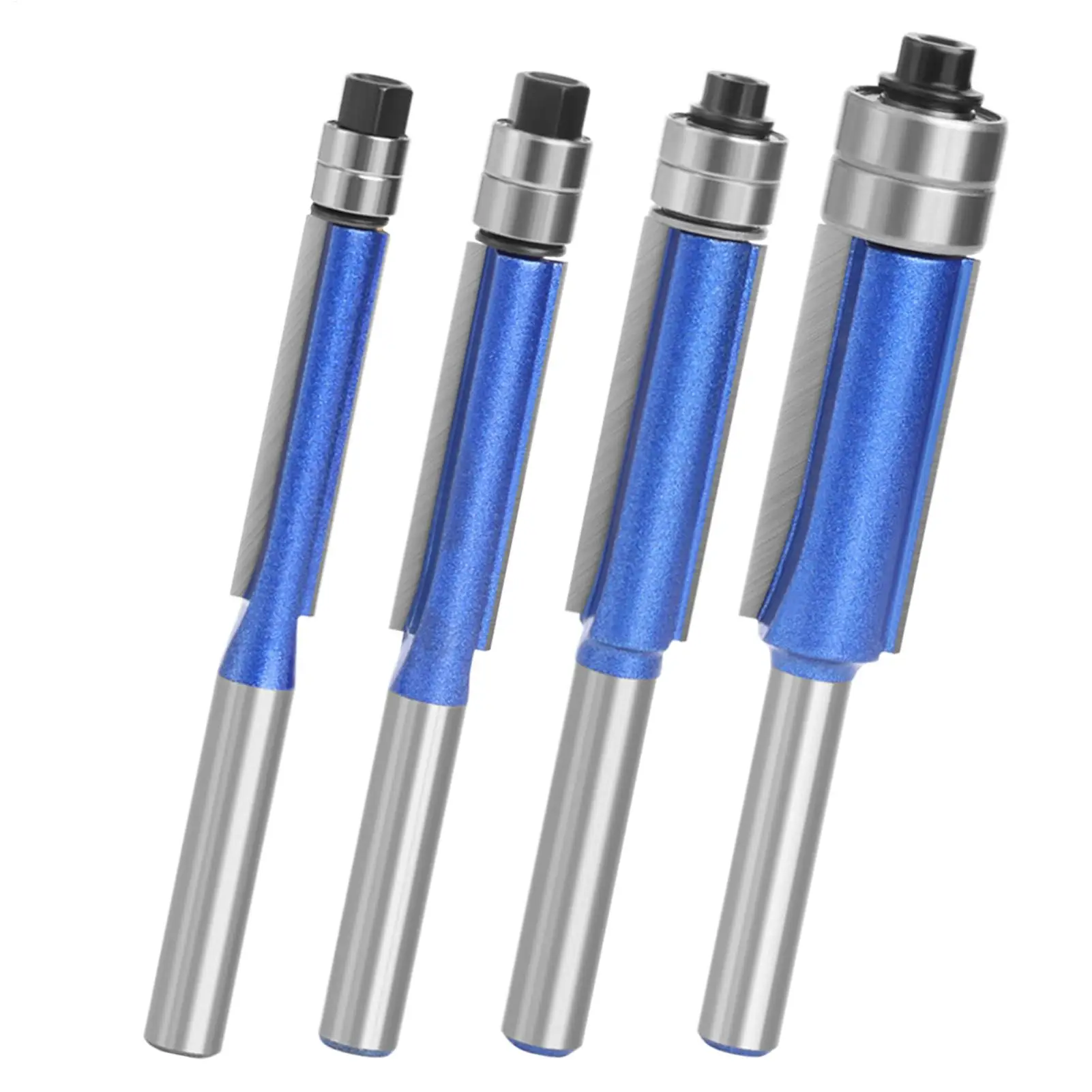 4 Pieces Long-lasting Alloy Top Bearing Flush Trim Router Bit Multifunctional Tool Flush Trim Router Bit Top Bearing For Home