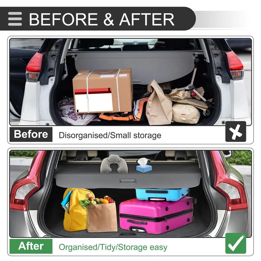 غطاء البضائع القابل للسحب لصندوق السيارة لسيارة Jeep Renegade 20162021 رف الطرود الخلفي للجذع الخلفي غطاء درع الأمان للأمتعة، قماش، لمعان #4