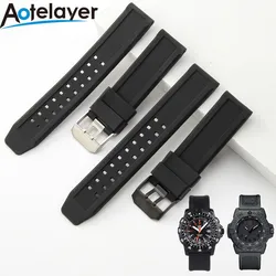 23mm Silicone Rubber Watch Strap for Luminox Military 7251 3050 Watch Band Universal Waterproof Bracelet Accessories with Tool