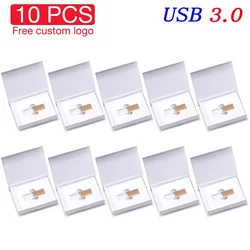 Wholesale Crystal USB 3.0 Flash Drive 128GB Gold Pen Drive 64G Rose Gold Memory Stick Free Custom LOGO Wedding Photography Gifts