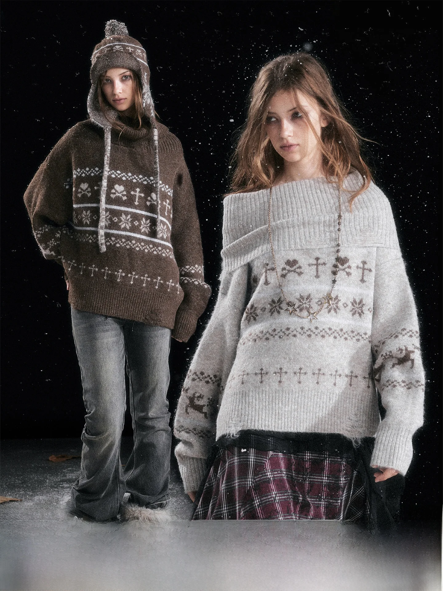 

Ретро-свитер CestNous с узором Fair Isle, женский, осенне-зимний, уютный, стильный, с воротником, многофункциональный, из смесовой шерсти, с длинными рукавами, вязаный