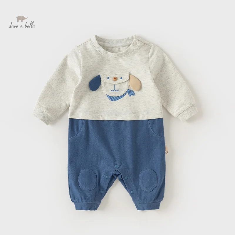 Dave Bella Spring Baby Romper Baby Jumpsuit Boys Girls Puppy Pattern Newborn Romper Climbing Clothes DB1247911