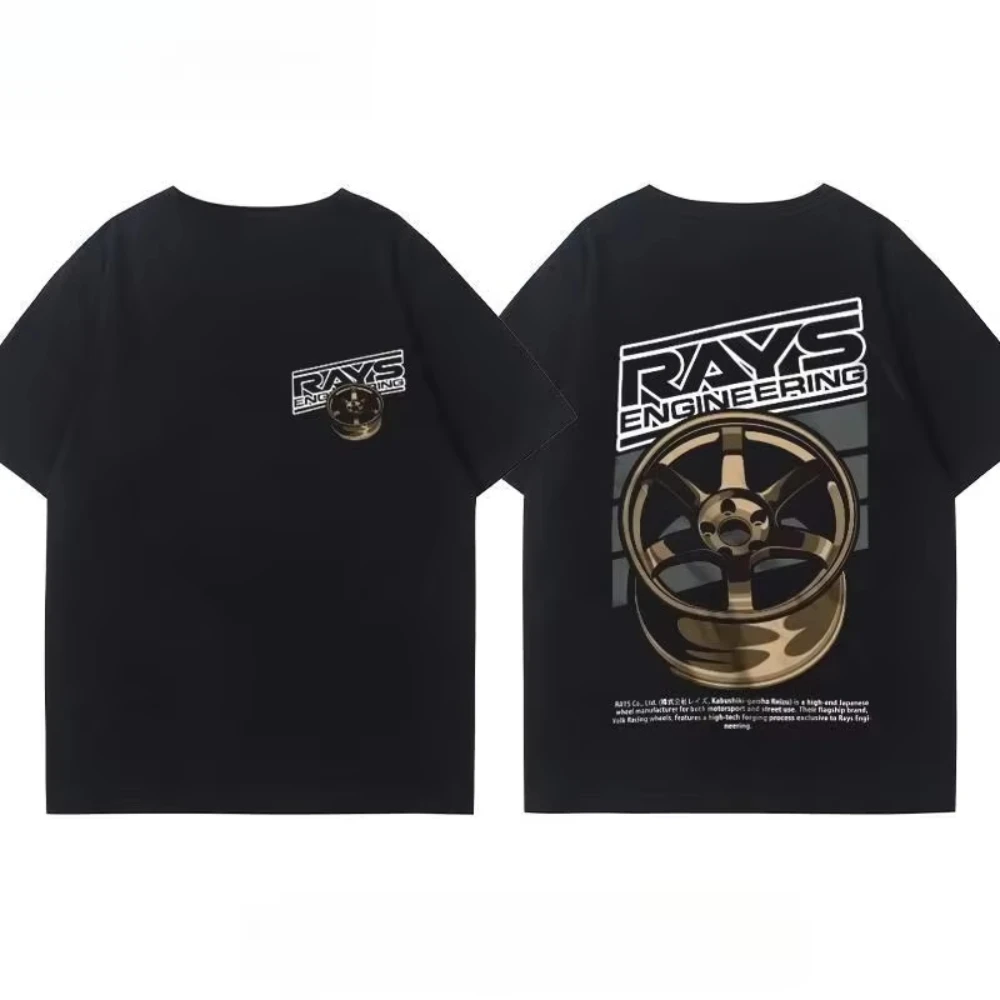 2026 Auto Tuning Wheel Rim Graphic Printed Cotton Kids Adults Unisex Short Sleeve T-Shirt Car Enthusiast Casual Tops