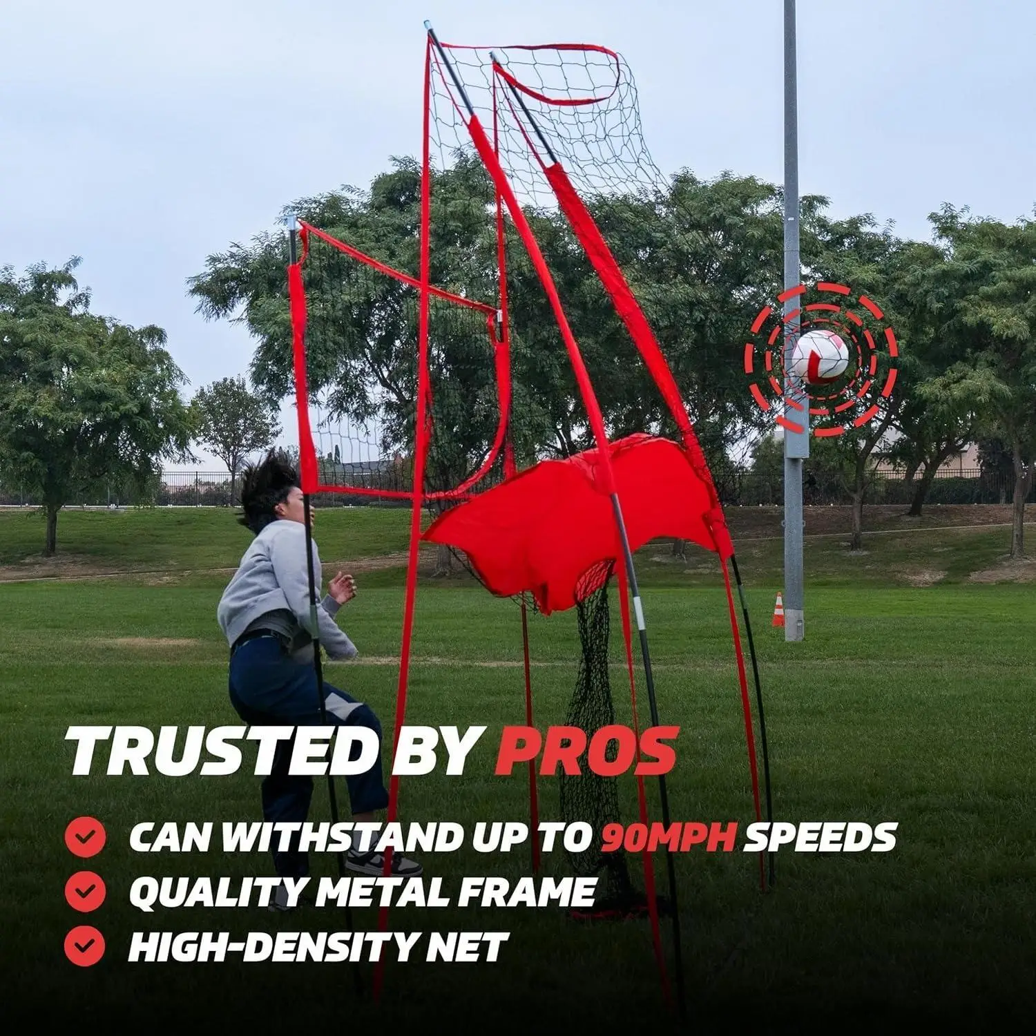 裏庭でのゲームや練習用のバレーボールネット、ボールリターン機能付きポータブルリバウンダーネット、屋内および屋外バレーボールトレーニング機器