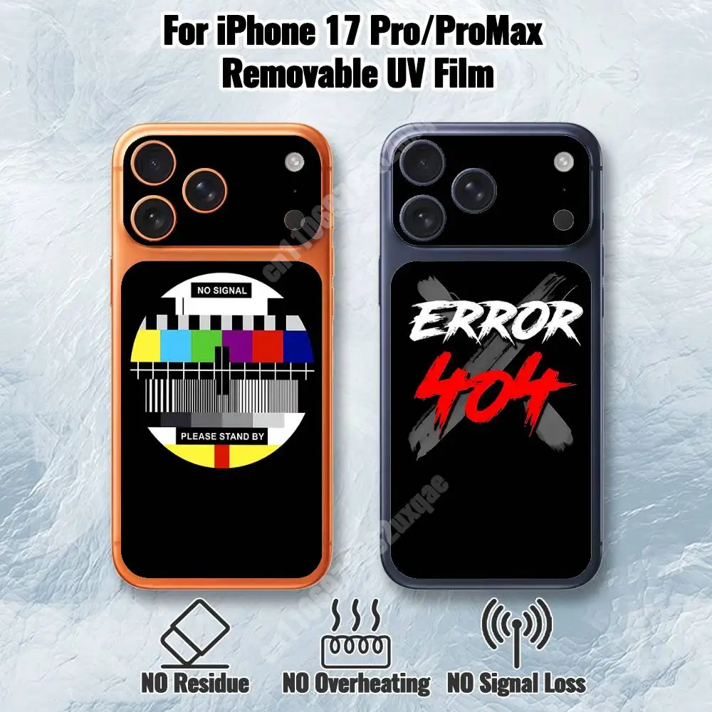 

NO SIGNAL 404 Glitching Art Removable UV Film for iPhone 17 Pro 17 ProMax HD Decal Skin