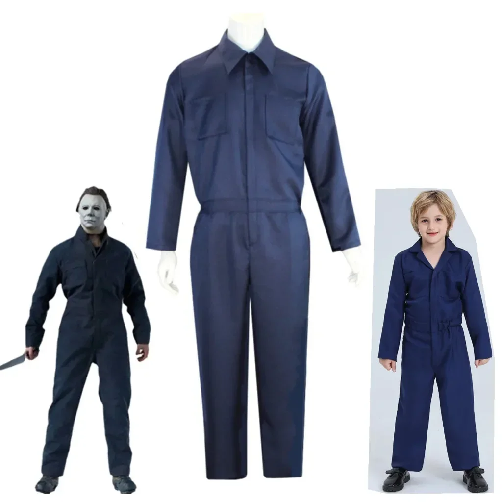 Adult Michael Myers Cosplay Costume Mask Props Halloween Jumpsuit Outfits Horror Bloody Killer Carnival Party Costume For Men