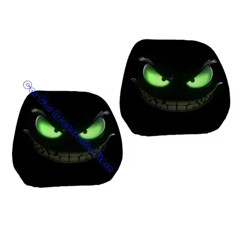 Universal Automotive Headrest Covers Soft Polyester Fabric With Funny Cartoon Print Car Headrest Protector