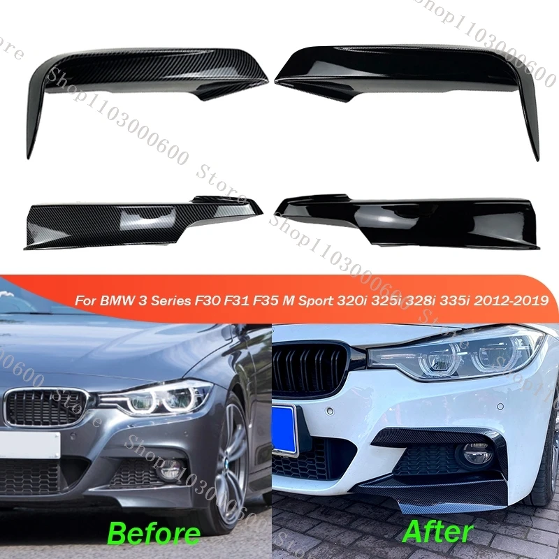 

For BMW 3 Series F30 F31 F35 M Sport 320i 325i 328i 335i 2012-2019 Front Bumper Fog Light Lamp Trim Cover Frame Splitter Spoiler