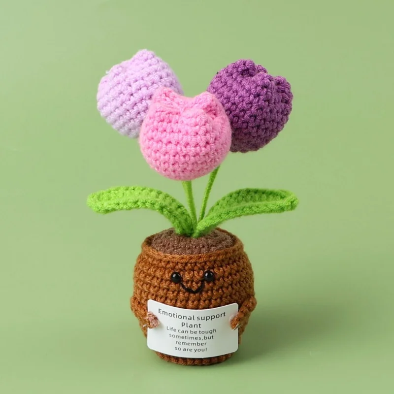 Mini-fertige Häkelrosen, Sonnenblumen, Topf, emotionale Unterstützung, gefüllte Pflanzen, Mutter, Valentinstag, Weihnachten, Abschlussgeschenke – Detail 1